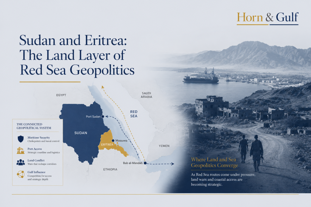 Red Sea geopolitics map showing Sudan and Eritrea strategic position